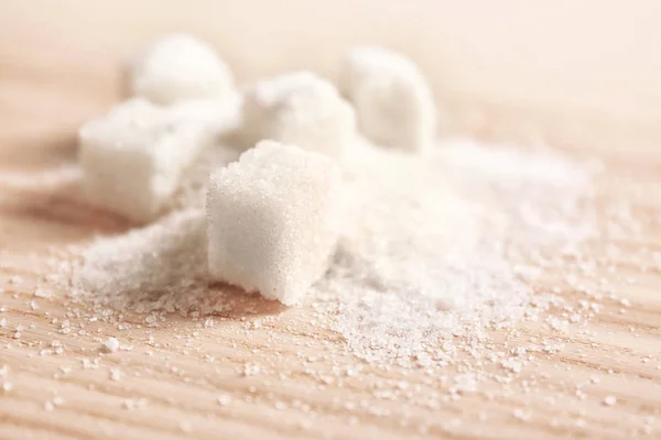 Zucchero semolato e cubetti — Foto Stock