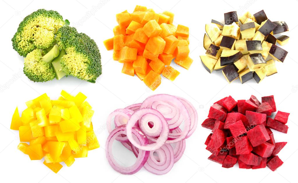 Variety of chopped vegetables