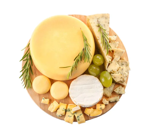 Board with variety of cheese — Stock Photo, Image