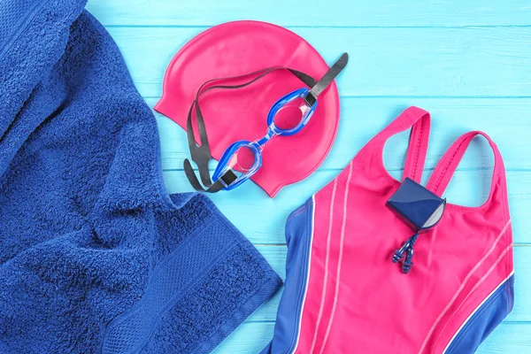 Accessori colorati per il nuoto — Foto Stock