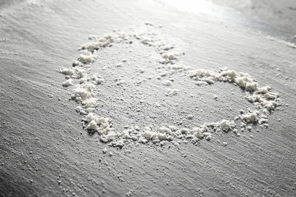 小麦粉から作られた心 — ストック写真