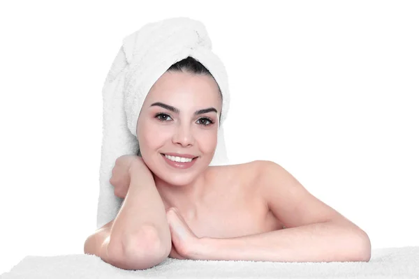 Beautiful young woman after bath — Stock Photo, Image