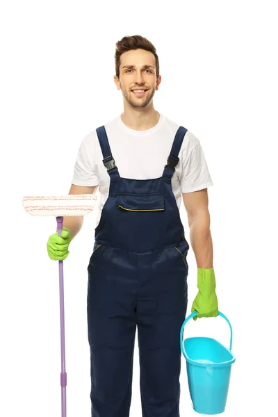 Young window cleaner — Stock Photo, Image