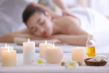 bulanık kadın ile Spa kompozisyon