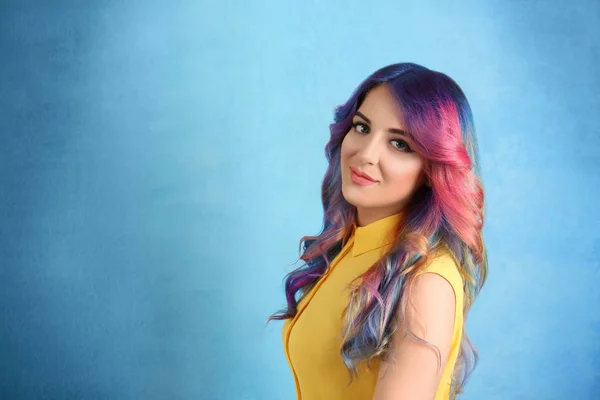 Woman with dyed hair — Stock Photo, Image