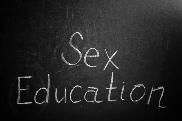 Školní tabule s textem sexuální výchovy — Stock fotografie