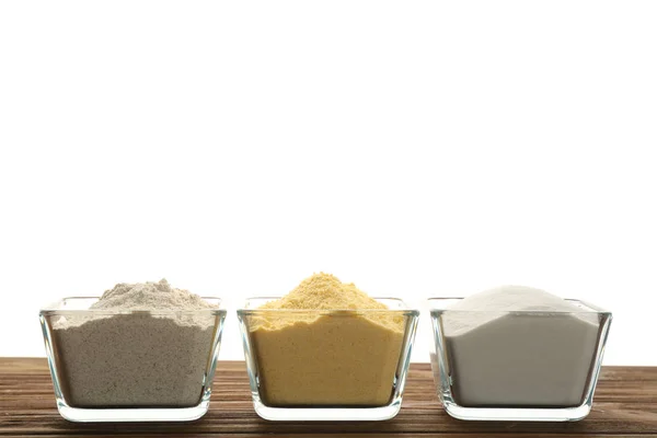 Bowls with different flour — Stock Photo, Image