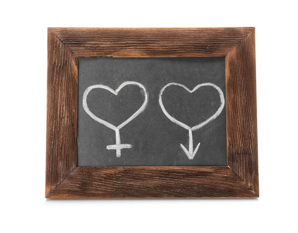 Blackboard with drawn gender symbols — Stock Photo, Image