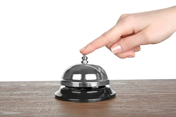 Hand ringing service bell — Stock Photo, Image