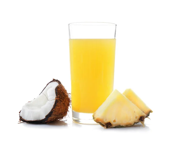 Juice, pineapple and fresh coconut — Stock Photo, Image