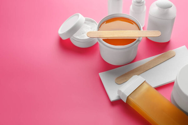 Set for epilation on table