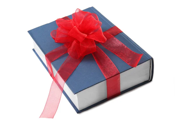 Book with ribbon as gift — Stock Photo, Image