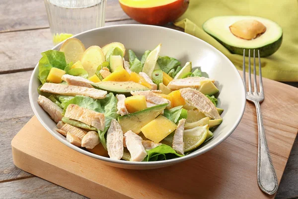 Plate with chicken salad — Stock Photo, Image