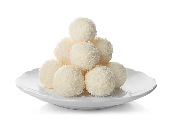 Deska s kokosové cukroví — Stock fotografie