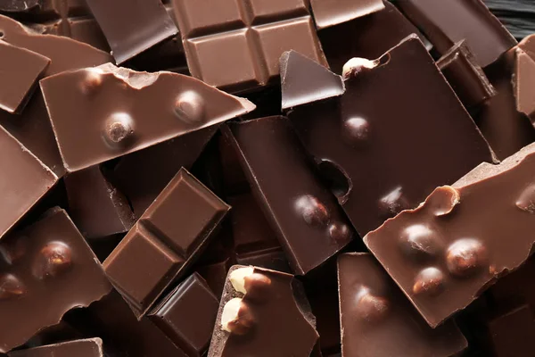 Barras de chocolate picados — Stok fotoğraf