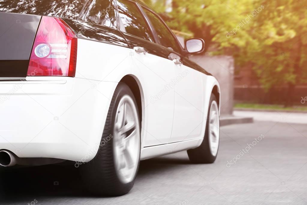 Car driving on road