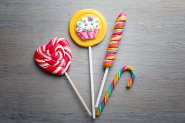 Lezzetli renkli lolipop  