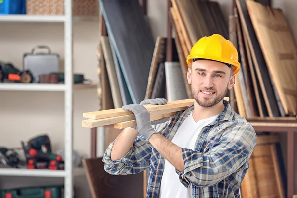 Handsome young carpenter — Stock Photo, Image