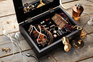 Jewelry accessories in box  clipart