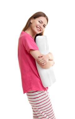 Genç kadın kucaklama Ortopedik yastık 