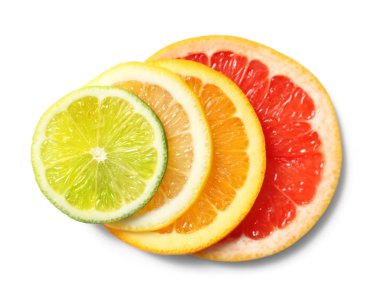 Fresh slices of citrus fruits clipart