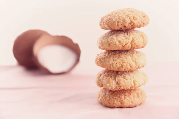 Stack of coconut cookies — Stock Photo, Image