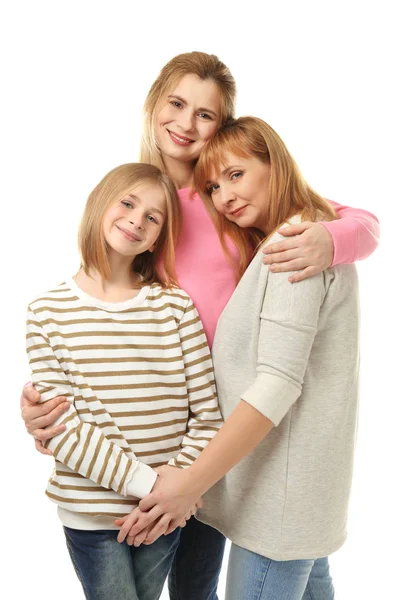 Mujer joven con madre e hija — Foto de Stock