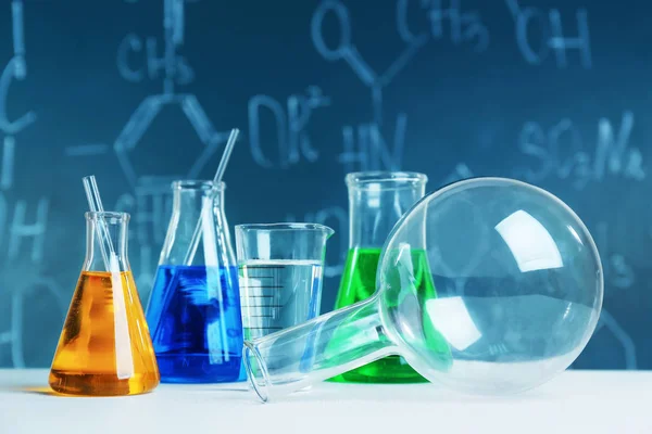 Test beakers and flasks — Stock Photo, Image