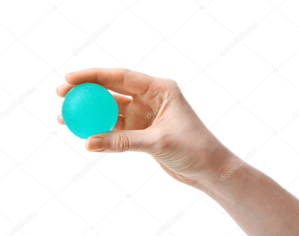 Female hand with stress ball  