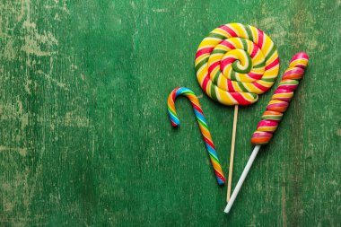 Lezzetli lolipop ile kompozisyon 