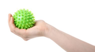 Female hand with stress ball   clipart