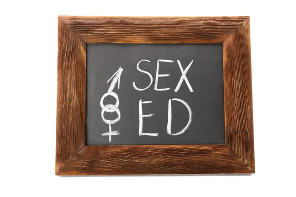 Metin Sex Ed ile yazı tahtası — Stok fotoğraf