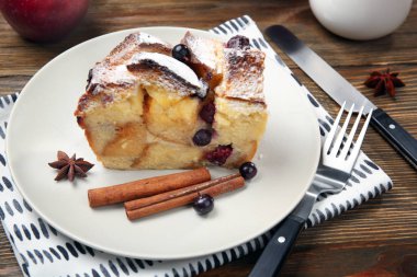 lezzetli ekmek pudding parçası