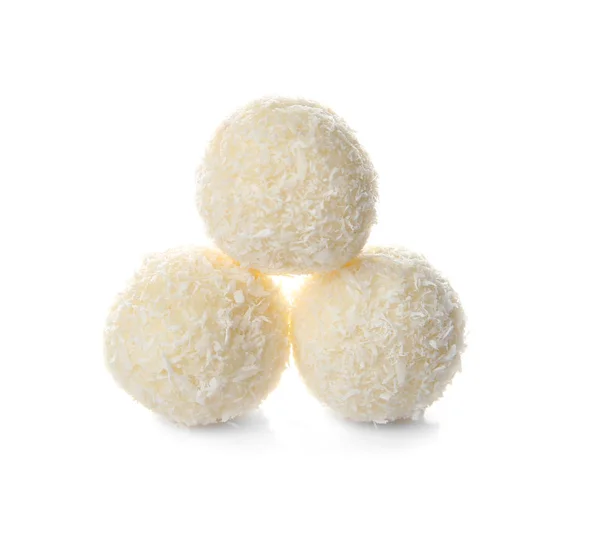 Coconut candies on white — Stock Photo, Image