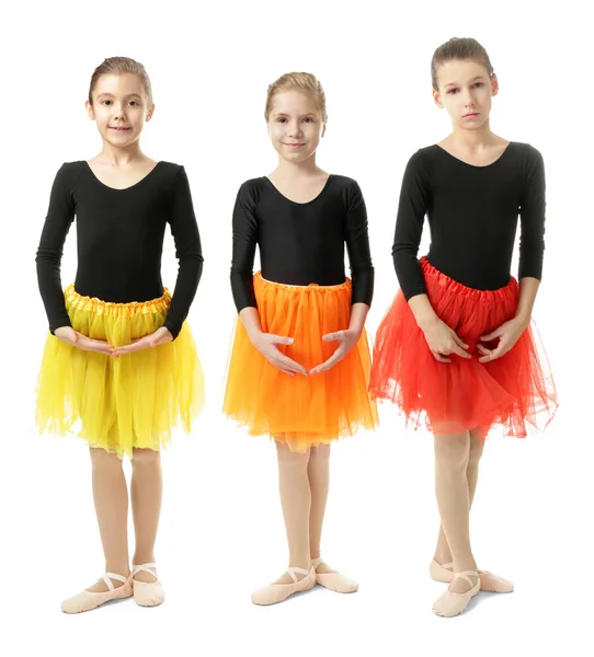 Niedliche Kleine Ballerinas Auf Weißem Hintergrund — Stockfoto