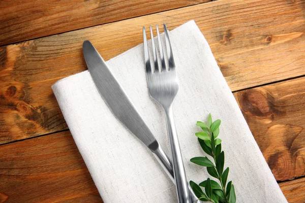 Table setting with silver cutlery
