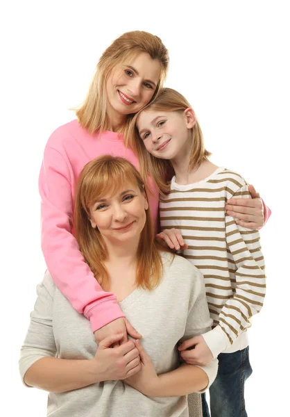 Mujer joven con madre e hija — Foto de Stock