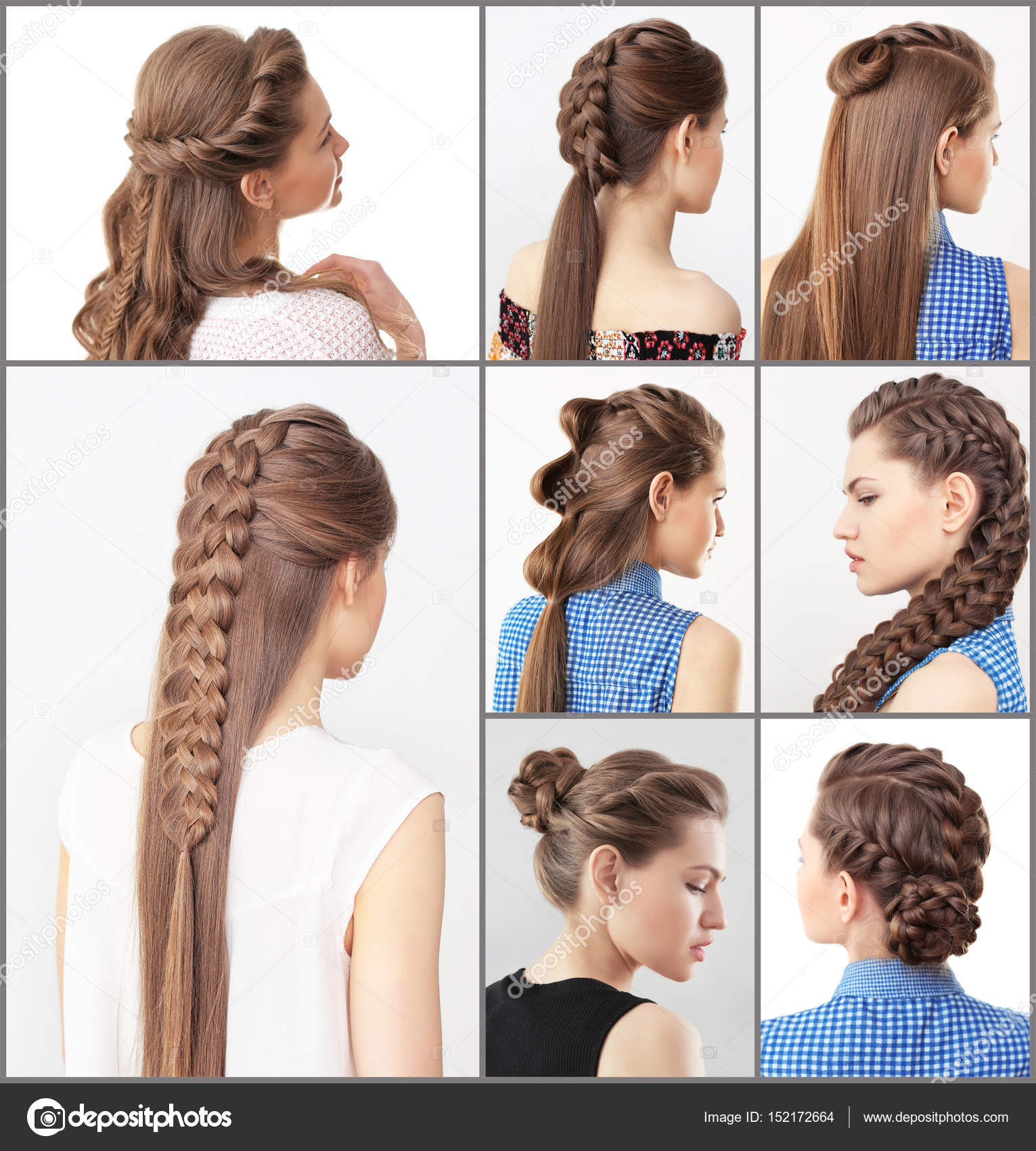 Woman Different Hairstyles Stock Photo Belchonock 152172664