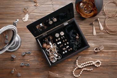 Jewelry accessories in box clipart