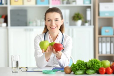 Young female nutritionist clipart