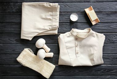Spa üniforma ile kompozisyon  