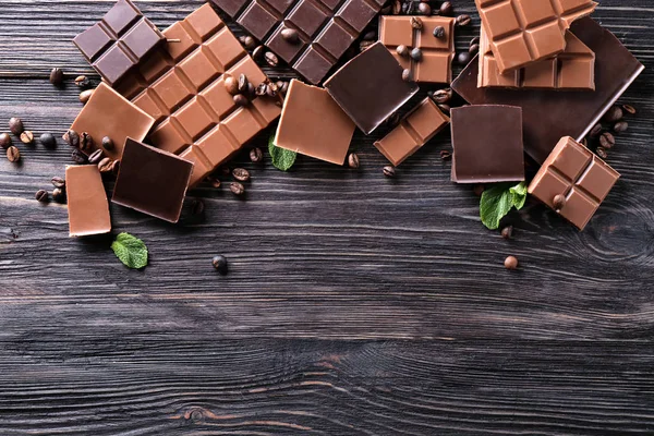 Barras de chocolate picados — Stok fotoğraf