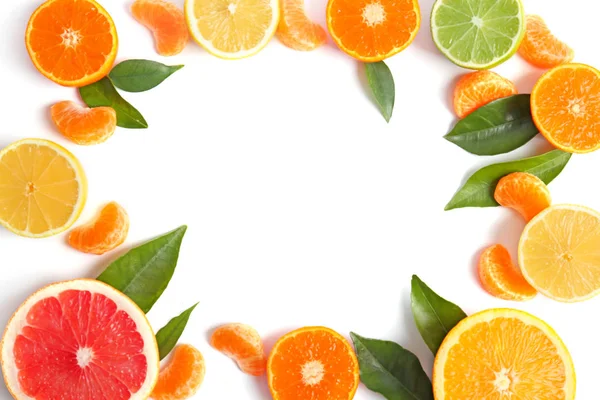Frame of juicy citrus fruits — Stock Photo, Image