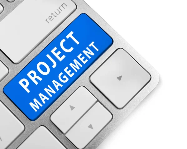 Project Management-knappen på tangentbordet — Stockfoto