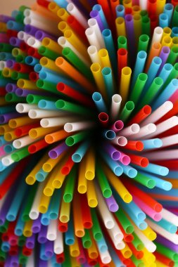 Many colorful straws  clipart