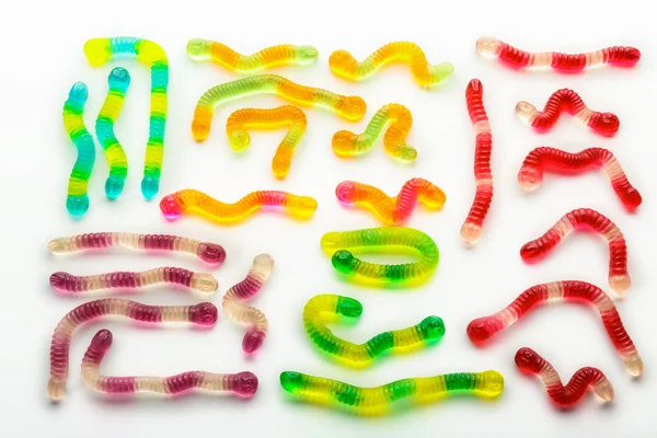Composition of colorful jelly worms
