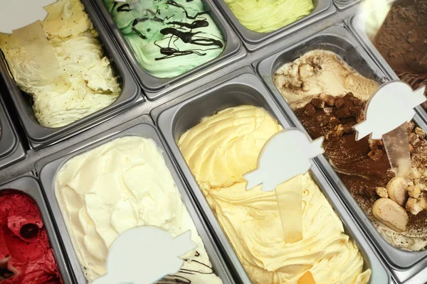 Mostra de sorvete diferente — Fotografia de Stock