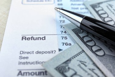 Tax refund document  clipart