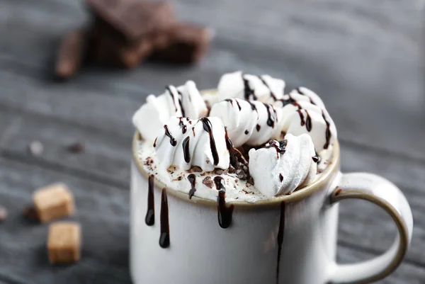Cup of cocoa with whipped cream — Stock Photo, Image