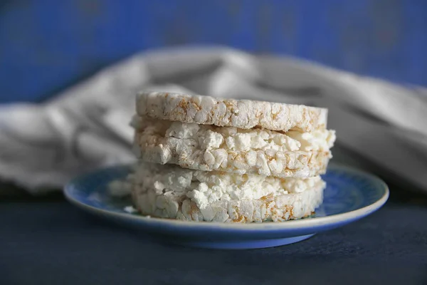 Tasty breakfast of rice wafers — Stock Photo, Image